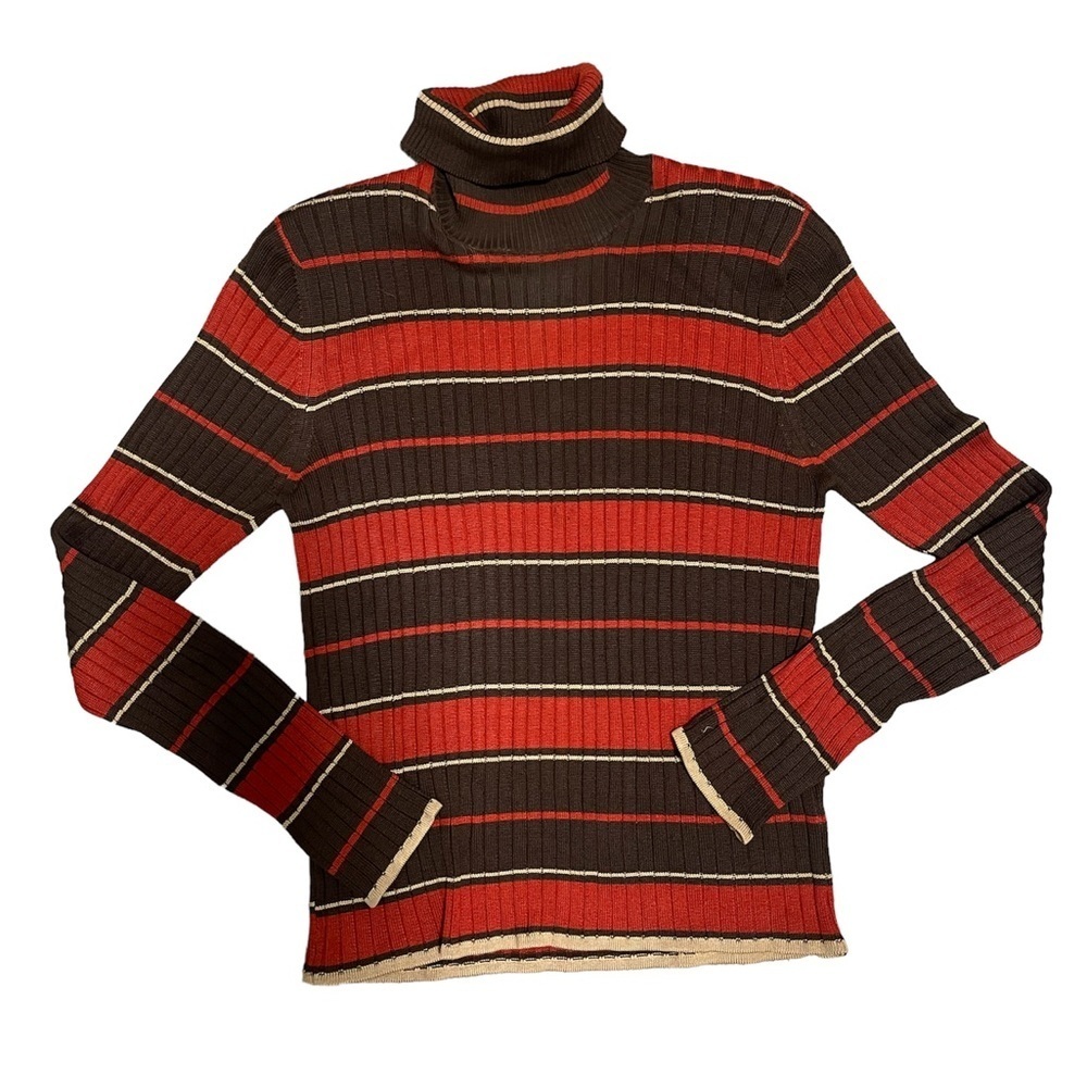 Kasper Women’s Long Sleeve Striped Turtleneck Top